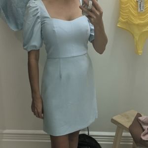French Connection Whisper Solid Back A-line French Blue Dress US Size 4